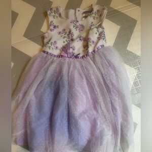 Lavender floral tulle girls dress